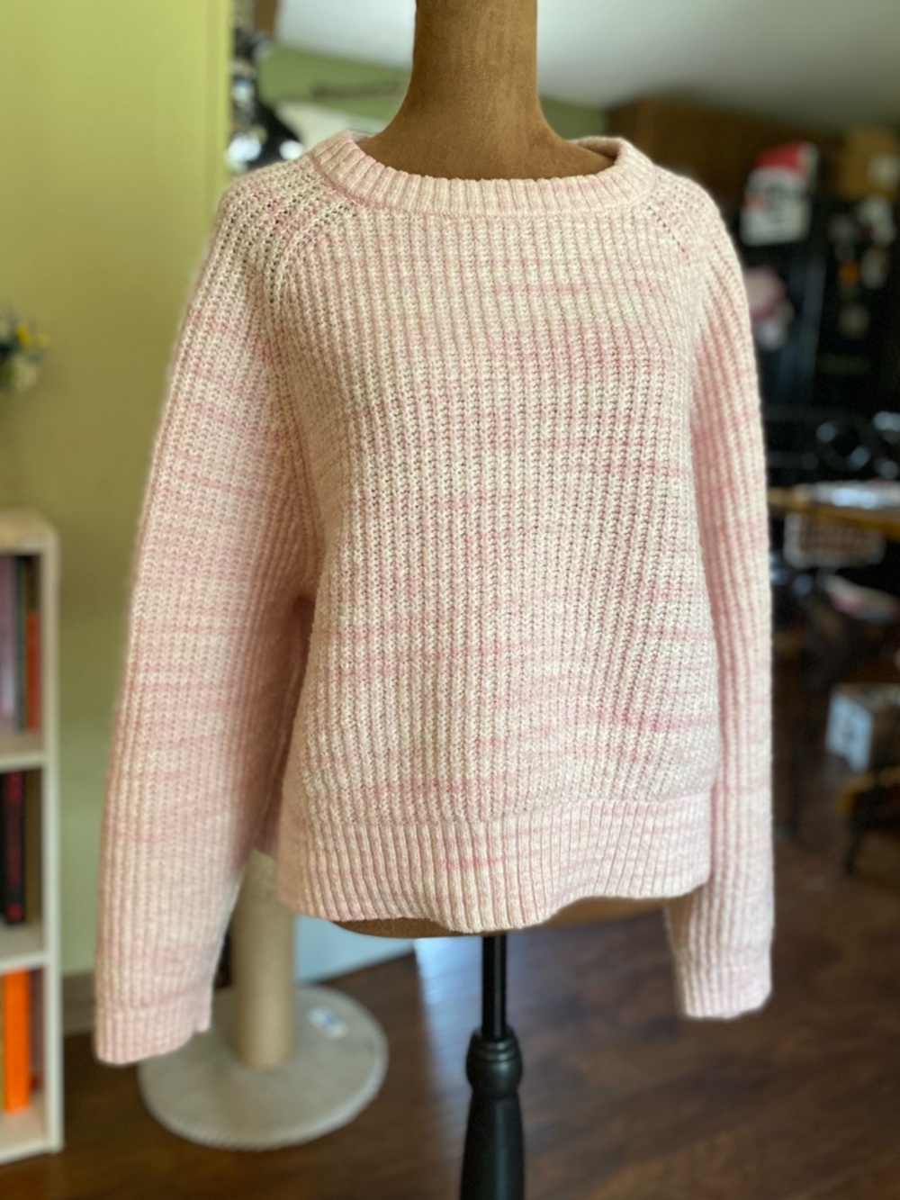 Old navy pink white eco friendly sweater